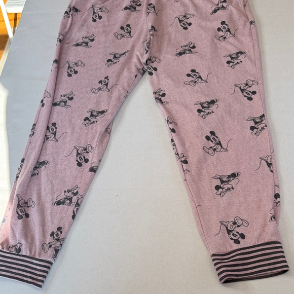 Disney Blush Pink Mickey Minnie Character Cozy Lounge Pajama Pants Size Large - Picture 4 of 11